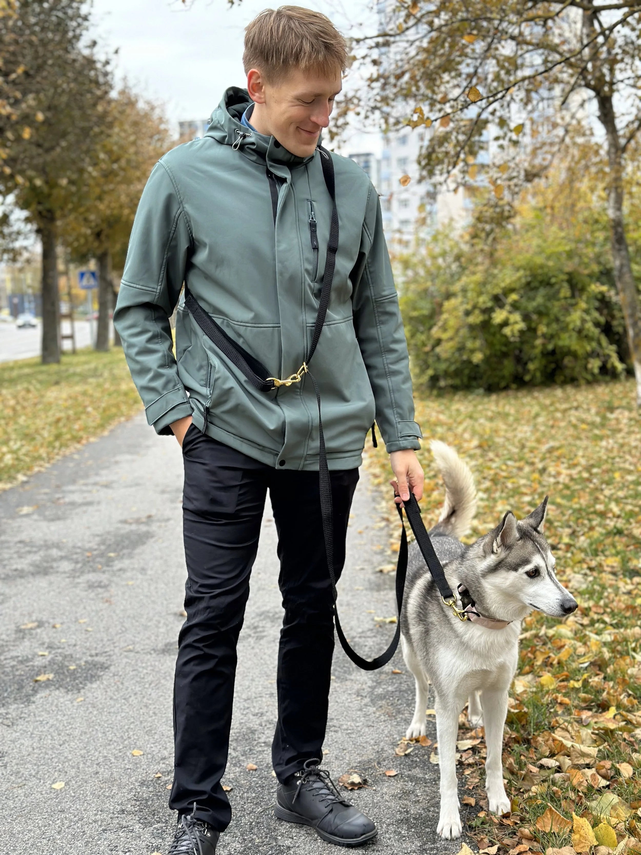 Handmade hands-free leash by Pocket Puppy School